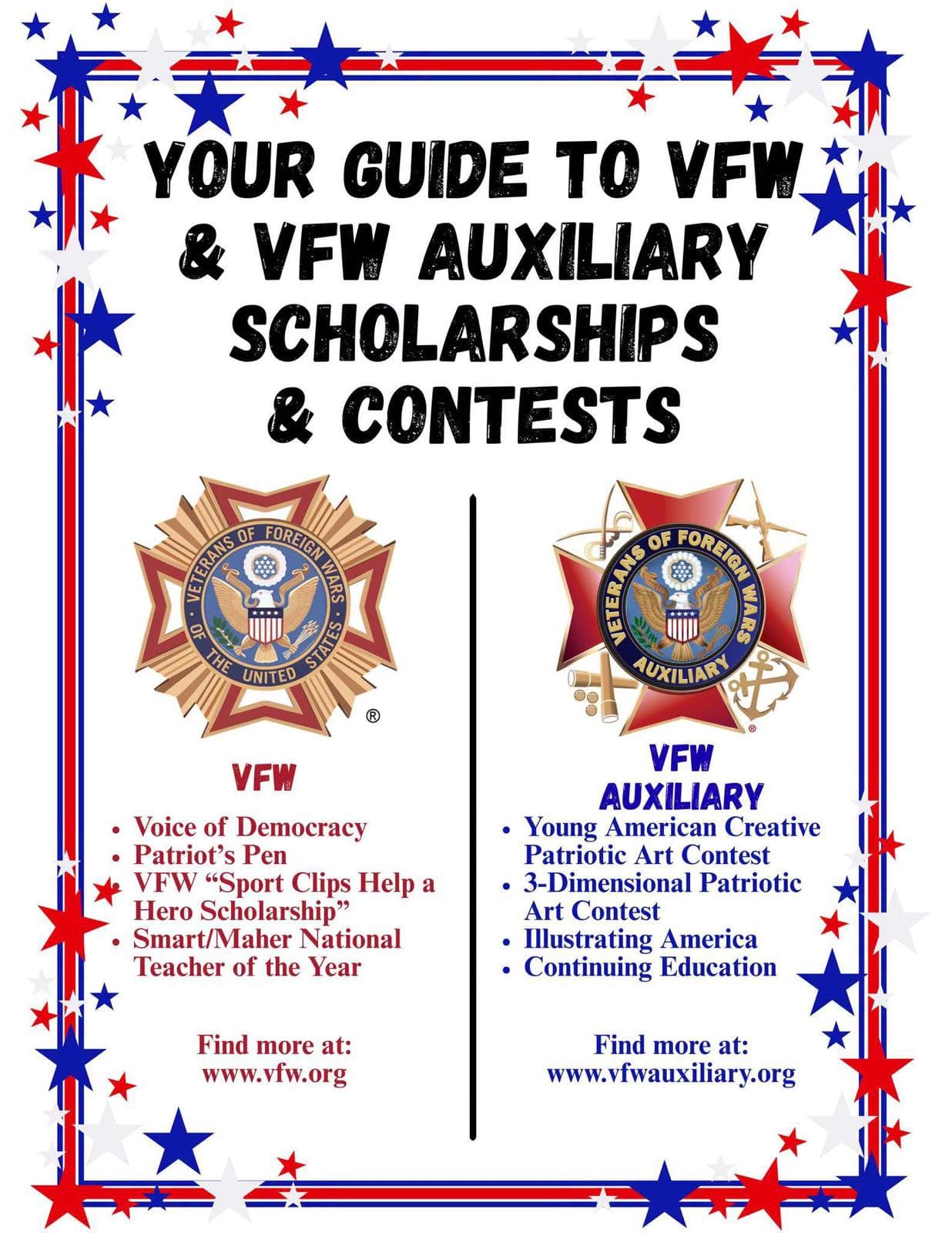 VFW Auxiliary scholarships and contests guide